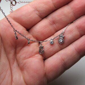 *925 Sterling Silver Multi charm Anklet Bracelet